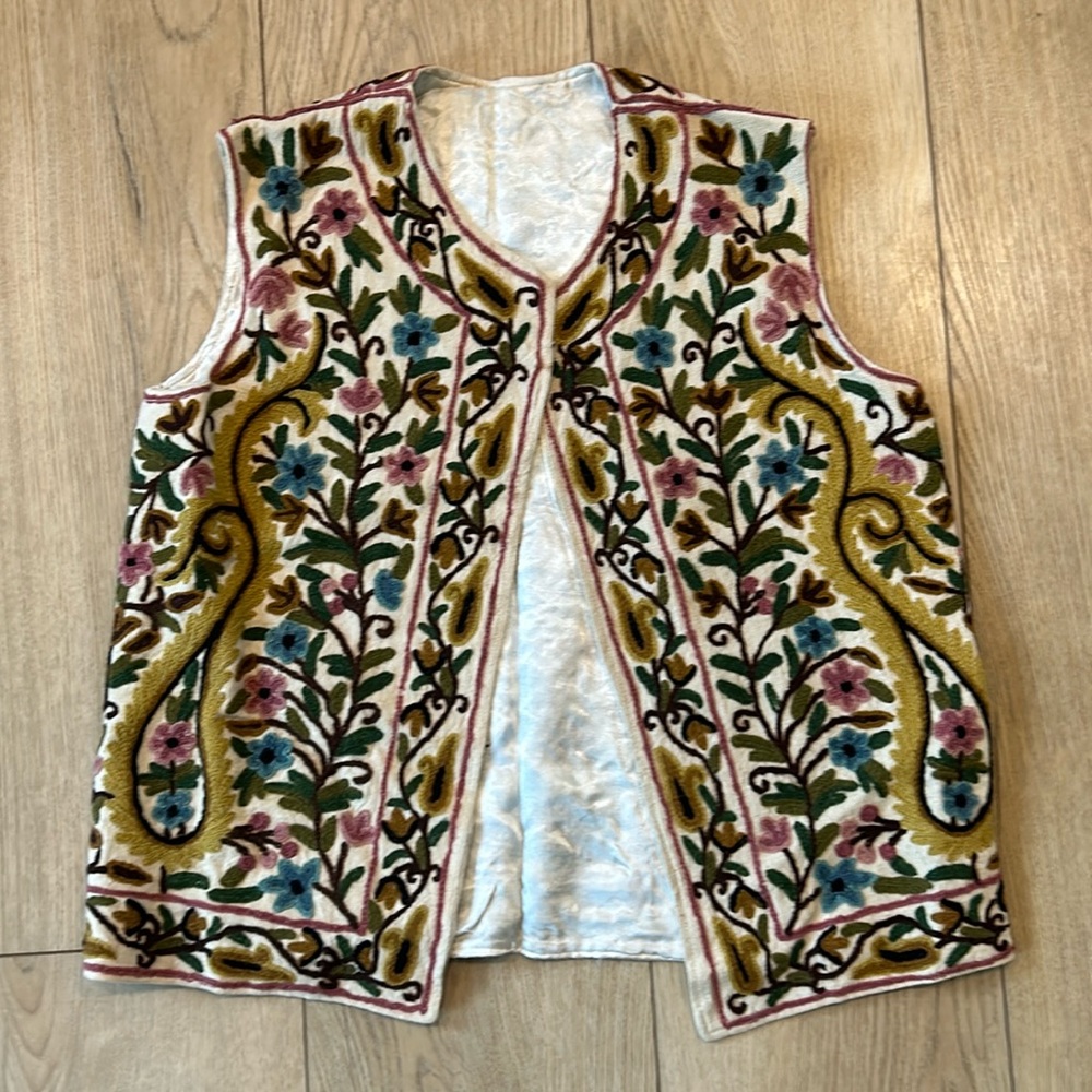 Vintage Vest with Embroidered Design